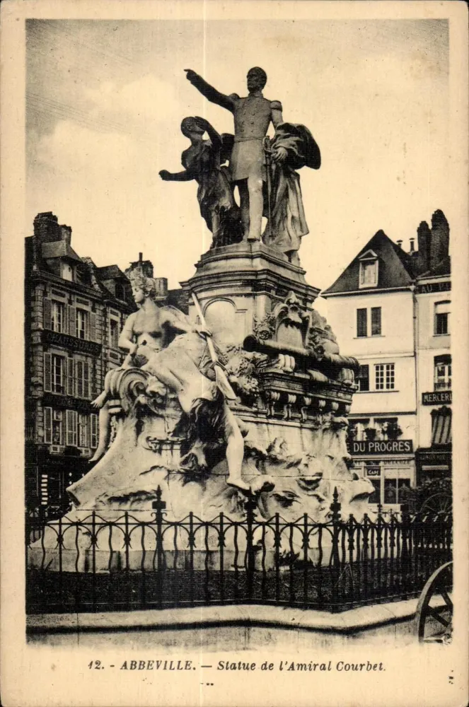 Abbeville — Statue des Admirals Courbet — G. Arlaud, Nantes - Vorderseite