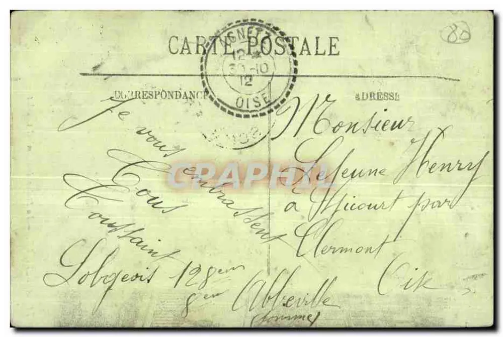 Abbeville — Die Statue des Admirals Courbet — LL. n°71 - Rückseite