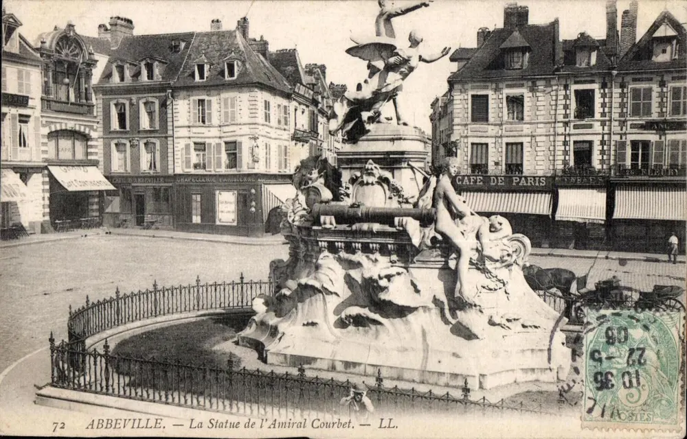 Abbeville — Die Statue des Admirals Courbet — LL. - Vorderseite