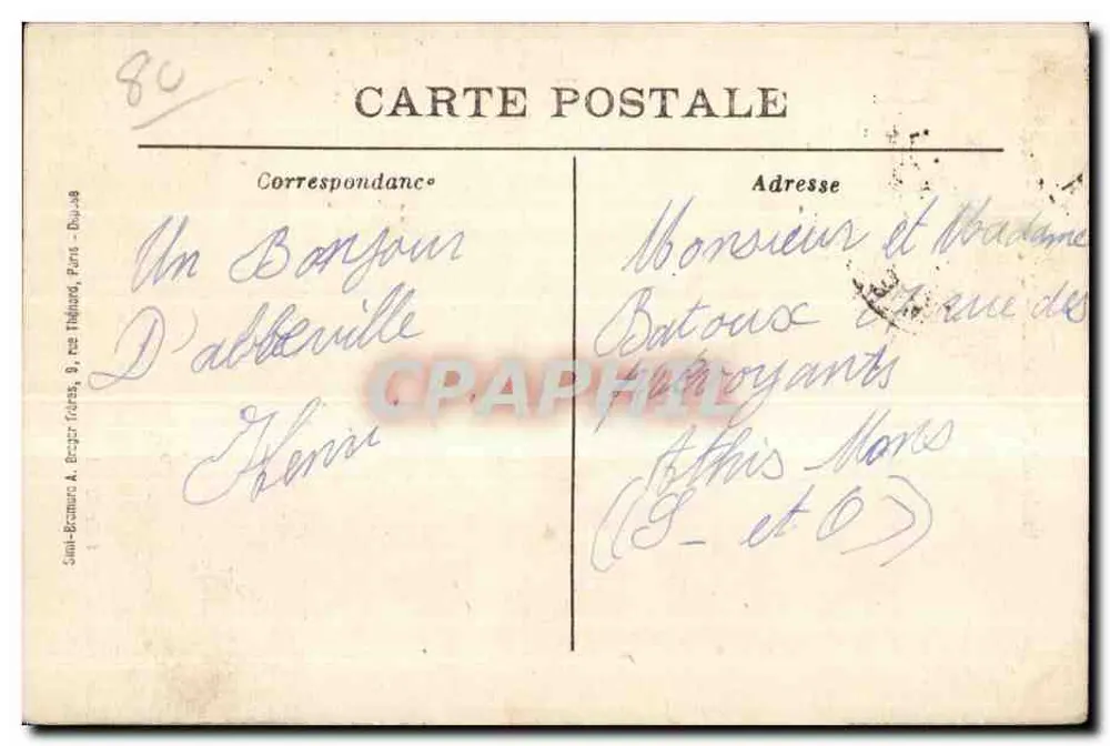 Environs de ABBEVILLE — A Igreja de São Martinho — editor Saint-Bonaventure, Paris - Verso