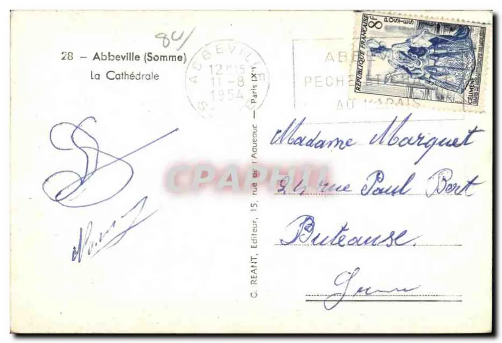 Abbeville — Catedral — G. Reaht, Editor, n°28 - Verso