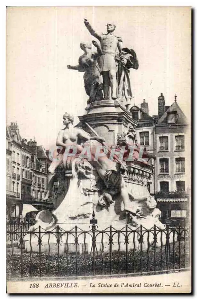 Abbeville — Die Statue des Admirals Courbet — LL. n° 188 - Vorderseite