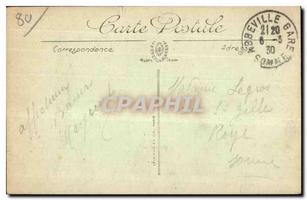Abbeville — Monument de Boucher de Crèvecœur de Perthes — Verlag LL, n° 192 - Rückseite