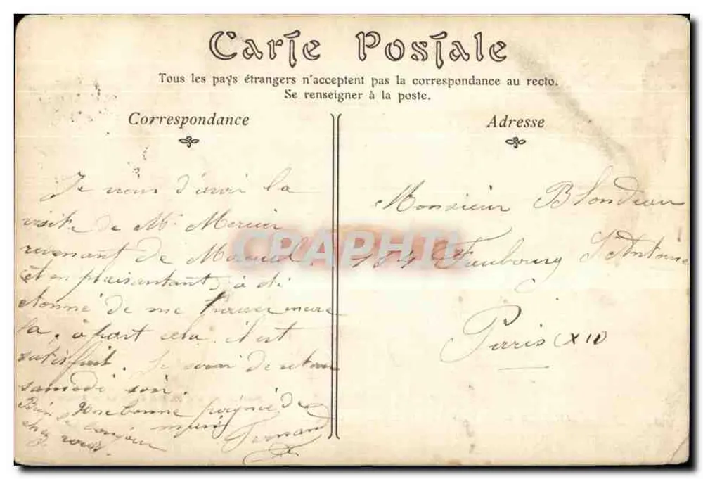 AMIENS — Die Kathedrale, Ansicht vom Kanalweg — Herbout, Papierhändler, 10, Rue de Voyon — ND Phot - Rückseite