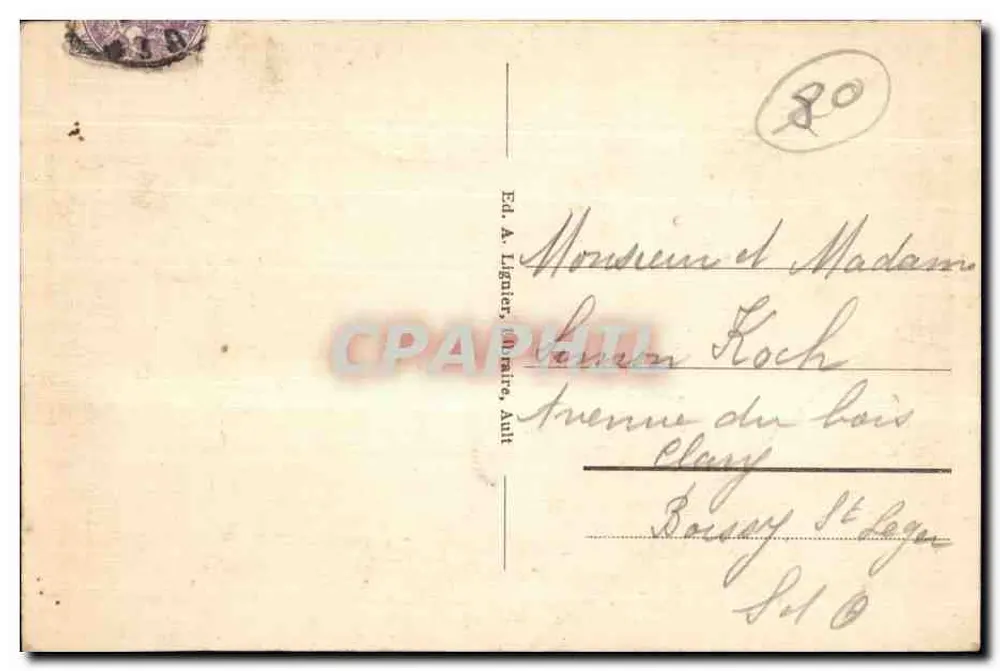 AULT-ONIVAL - A Praia — editor Ed. A. Lignier, n° 114 - Verso