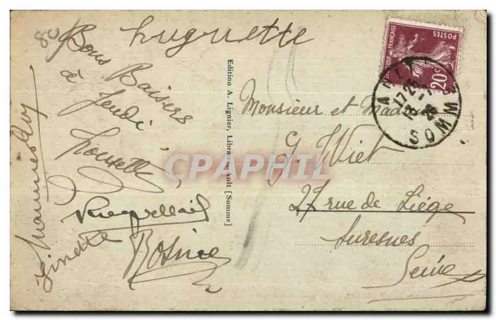 Ault-Onival — Vue générale de la Falaise — Édition A. Liguier, n°63 - Rückseite