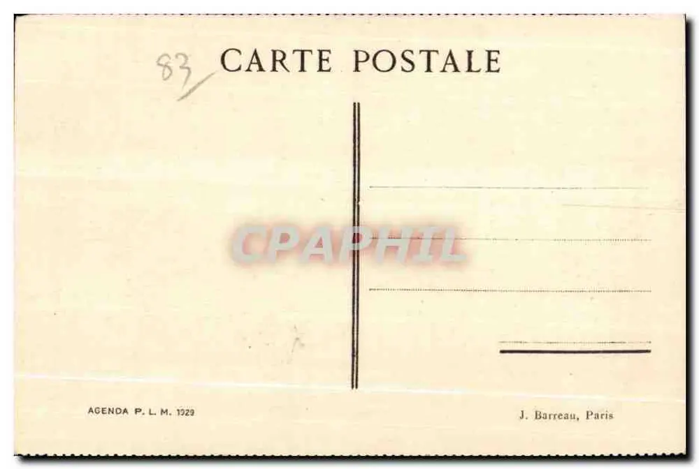 Bandol — A Praia — C.L. Giraud, Agenda P. L. M. 1922 - Verso