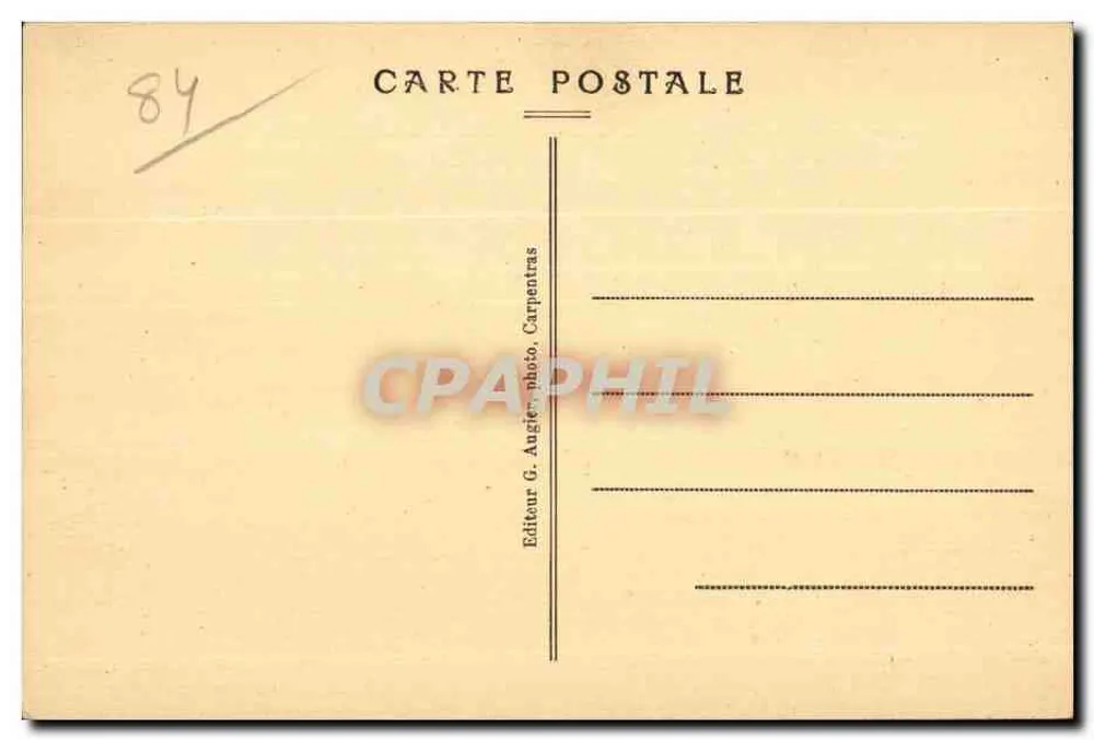 Carpentras (Vaucluse) — Acueducto del siglo XVIII — Editor G. Augier, n° 54 - Reverso