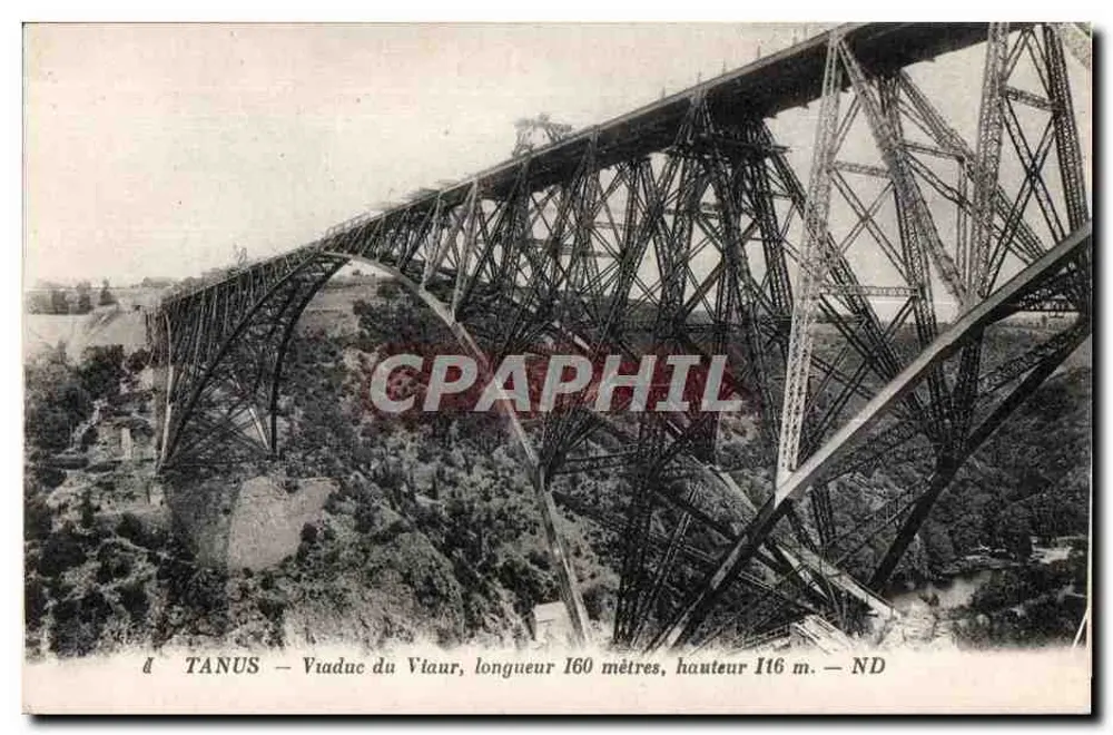TANUS — Viadukt von Vlaour, Länge 160 Meter, Höhe 116 Meter. - Vorderseite