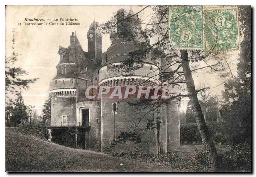 Rambures — Der Zugbrücke und der Eingang zum Schlosshof — Druckerei Rambures, Nr. 68 - Vorderseite