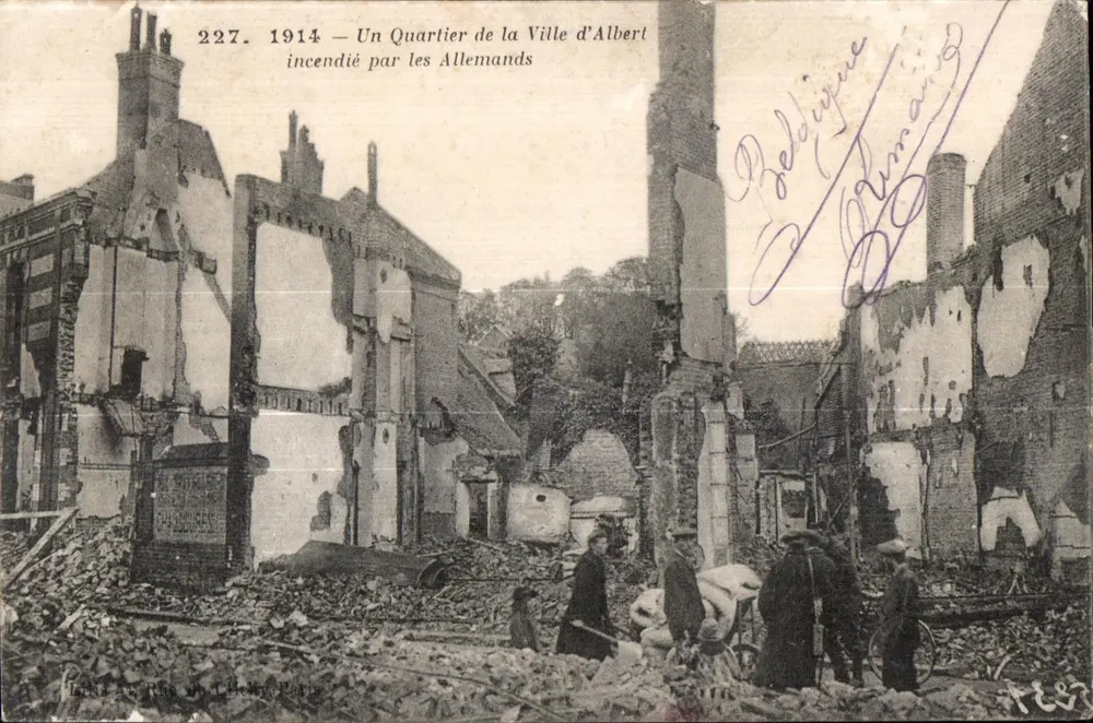 Albert — Zerstörter Viertel durch die Deutschen — Léon Le Prieur, Paris, n°227 - Vorderseite
