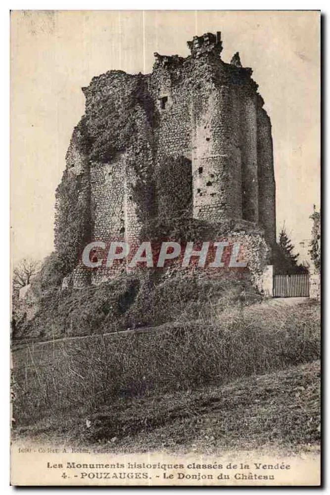 Pouzauges - De Donjon van het Kasteel — De historische monumenten van de Vendée, 4. — Uitgever A. Robin - Voorkant