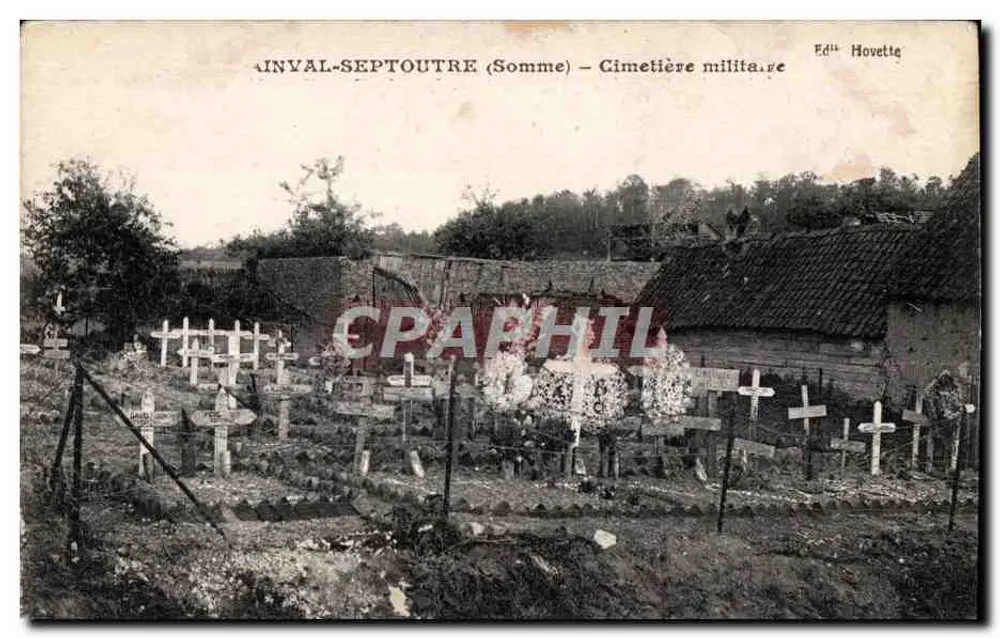 Ainval-Septoutre (Somme) — Cemitério militar — Édit. Hovette - Frente