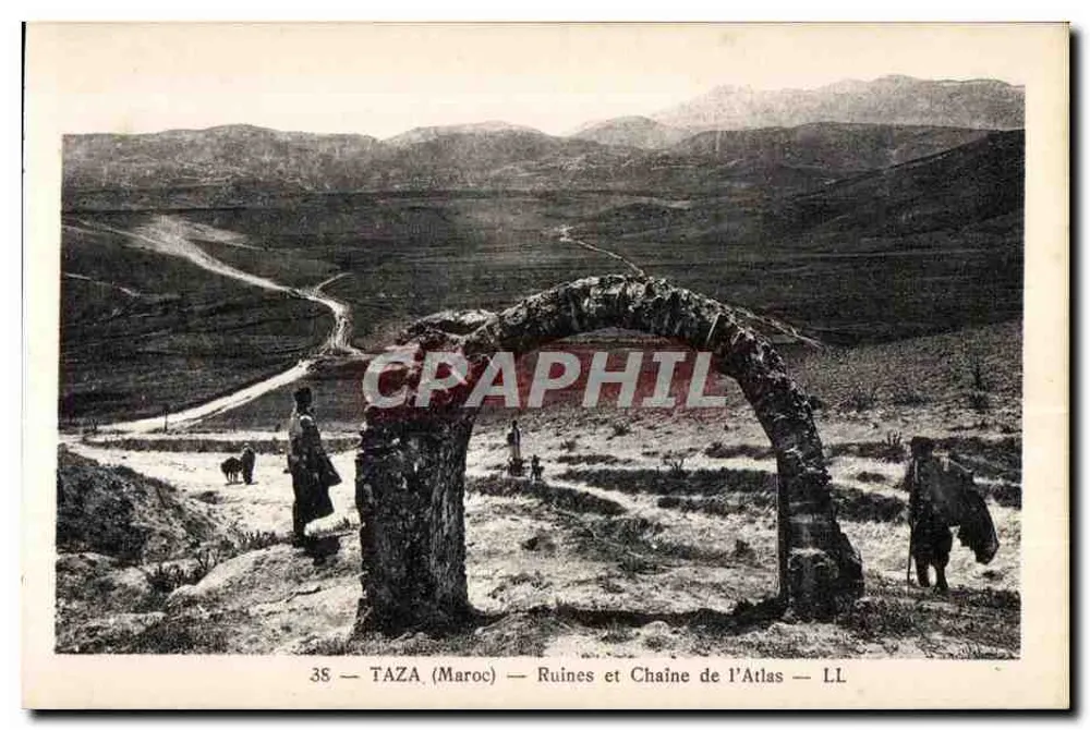Taza (Marokko) — Ruinen und Atlasgebirge — LL - Vorderseite