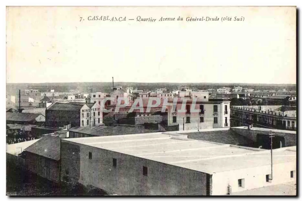 Casablanca — Viertel Avenue du Général-Drude (Schweizer Seite) — Mühle sichtbar - Vorderseite