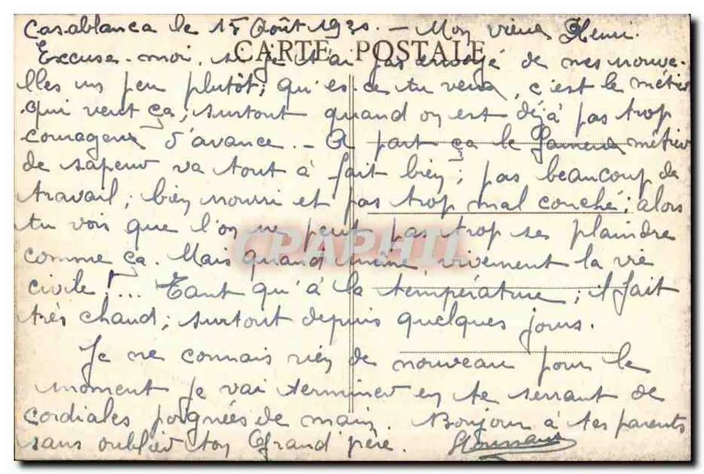 Casablanca (Marokko) — Gerichtshof und Denkmal für General Drude 1907 — B. edit. Casablanca - Rückseite