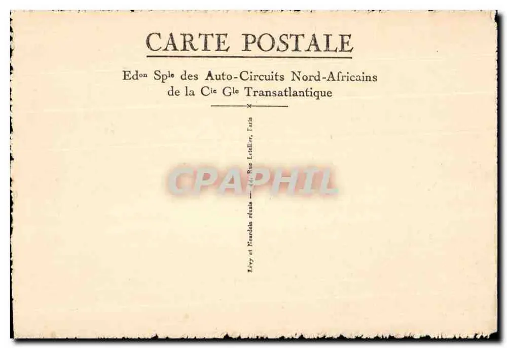 Oudjda (Marokko) — De poort van de hoofden — Speciale Editie van de Auto-Circuits Nord-Africains van de Cie Générale Transatlantique - Achterkant