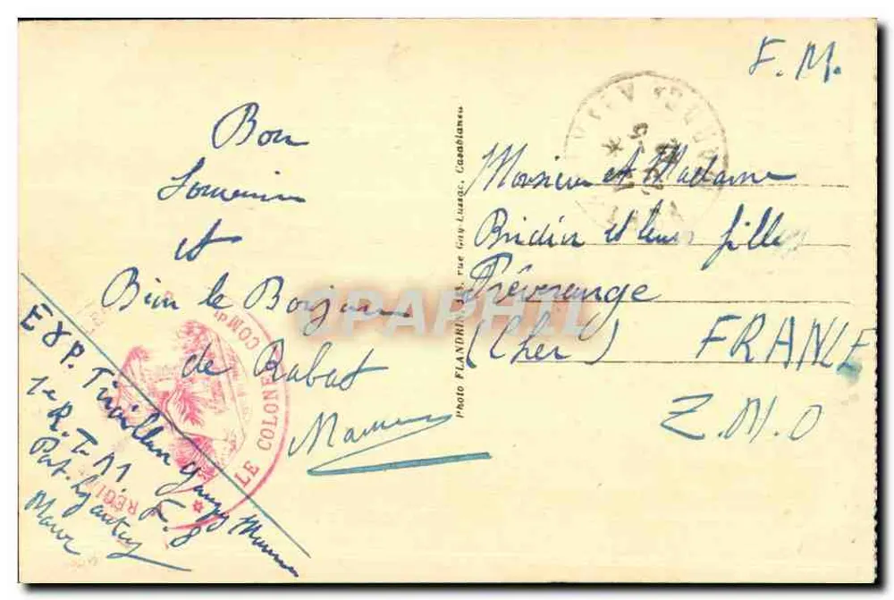RABAT - Ansicht von Salé — Photo Flandrin, Nr. 278 - Rückseite