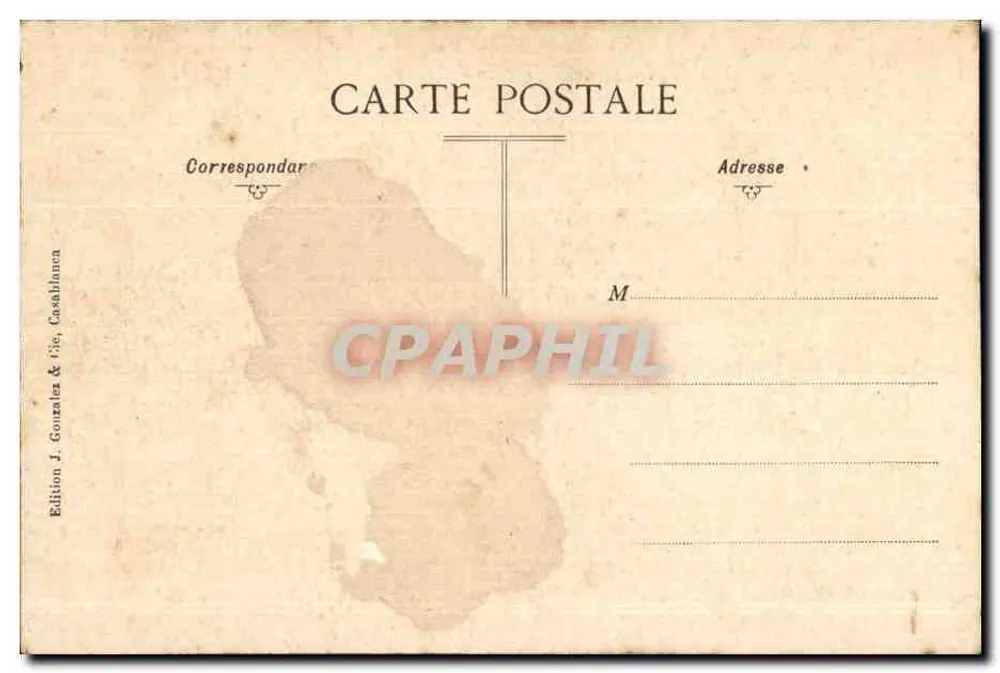 Allgemeiner Blick auf Ber-Rechid vom Lager aus — Edition J. Gonzalez & Fils, Casablanca - Rückseite