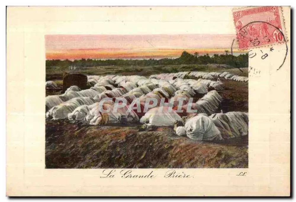 La Grande Prière — escena de oración colectiva — editor Scènes et Types, n° 6165 - Anverso