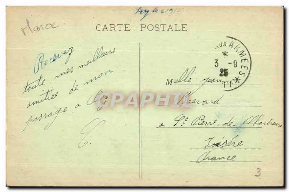 Fès — Ansicht der Stadt vom Südbastion aus — Unbekannter Verlag, Nr. 107 - Rückseite