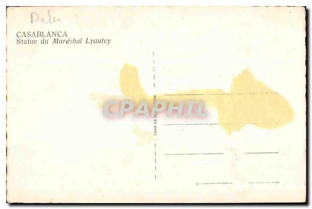 Beeld van generaal Lyautey — Casablanca — uitgever Cim - Achterkant