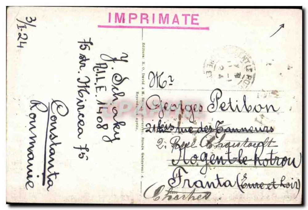 Constanța — Bulevardul cu vedere spre Silozuri — Imprimaté - Rückseite