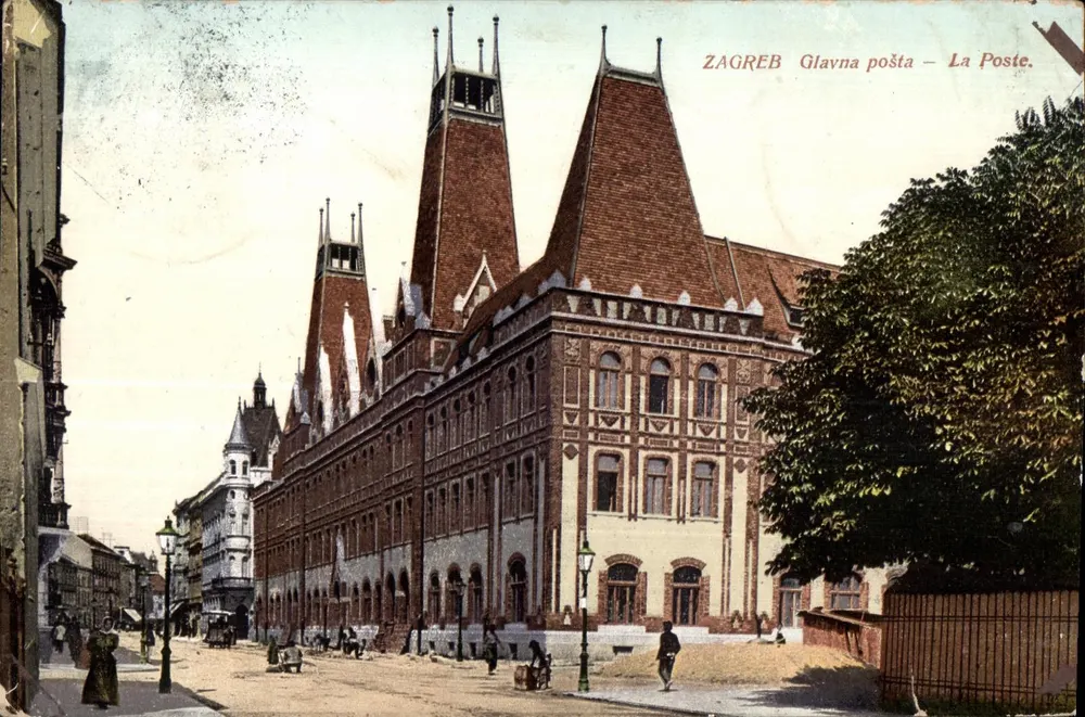 Zagreb — La Poste — Glavna pošta — Éditeur Photachrom, Praga, n° 1062 - Recto