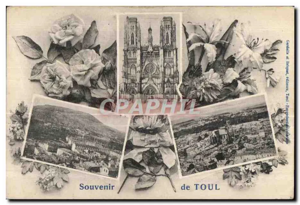 Catedral e Striguan, vales, Toul - Lembrança de TOUL - Frente