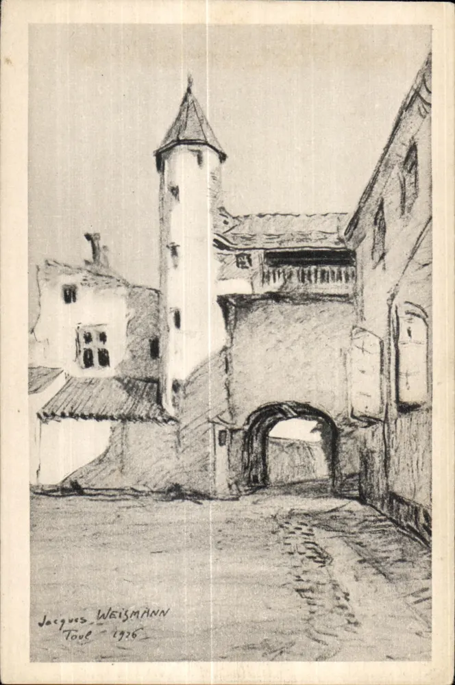 Vieille Cour — Toul — desenho de Jacques Weismann 1926 - Frente