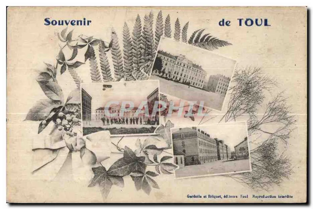 Lembrança de TOUL — Gardoille e Briquet, editores de Toul - Frente