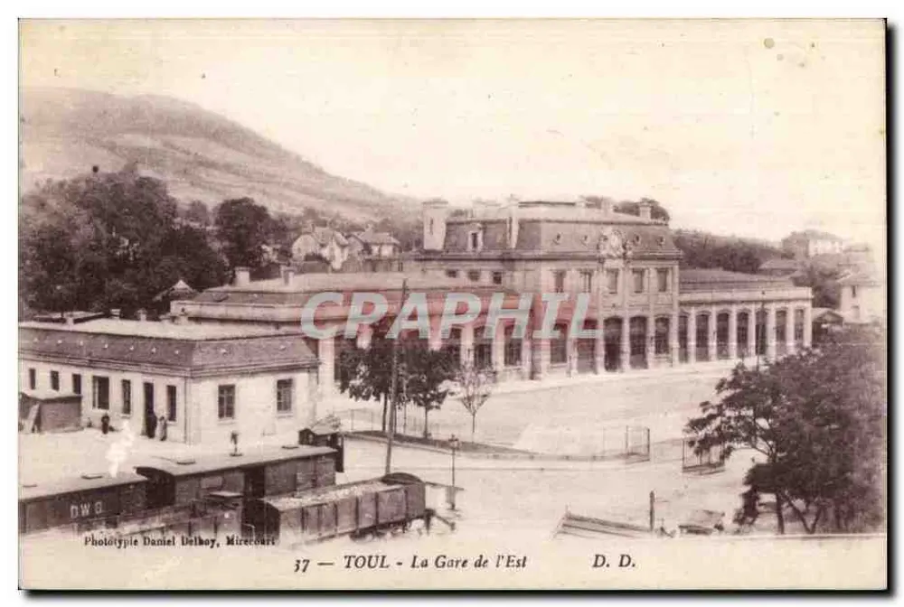 TOUL - A Estação da Leste — Fototipia Daniel Delbey, Mirecourt, n°37 - Frente