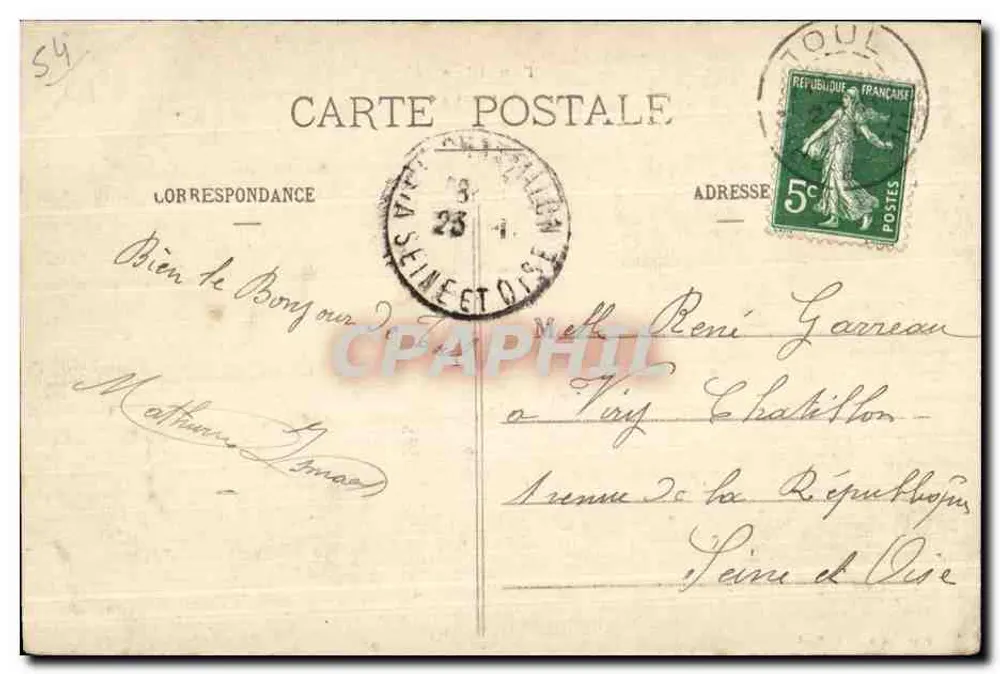 Toul ilustrado — Vista geral — Prathernen, édit., Toul - Verso
