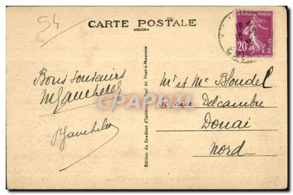 Most w Moussonne — dzielnica Świętego Martyna — Clehé Vagné - Rewers