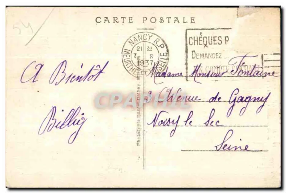 Mirecourt — O Monumento aos Mortos da Grande Guerra (1914-1918) — D.D. - Verso