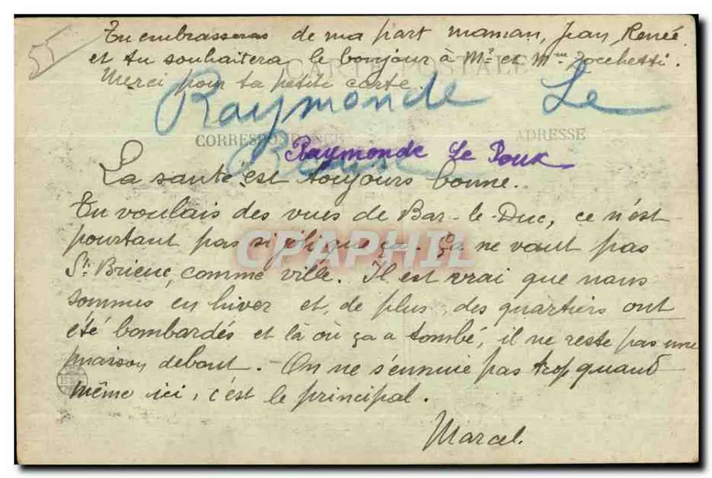 Bar-le-Duc — Brücke Saint-Jean über den Ornain — anonymer Verlag, n° 69 - Rückseite