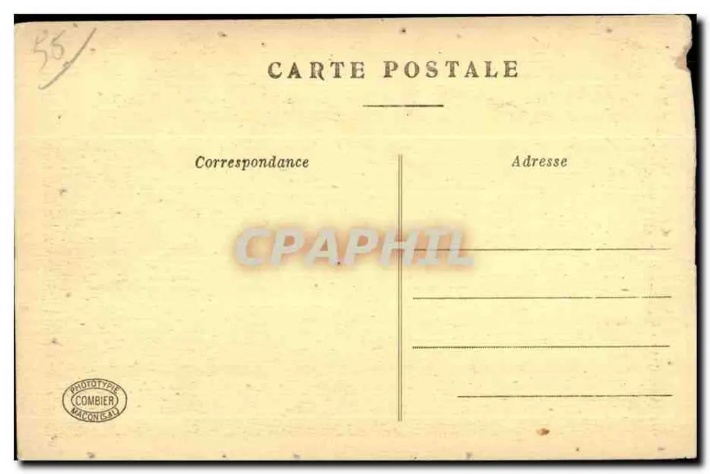 Bar-le-Duc (Meuse) — Place Reggio et Préfecture — éditeur Phototypie Combier, BACON (54) - Verso