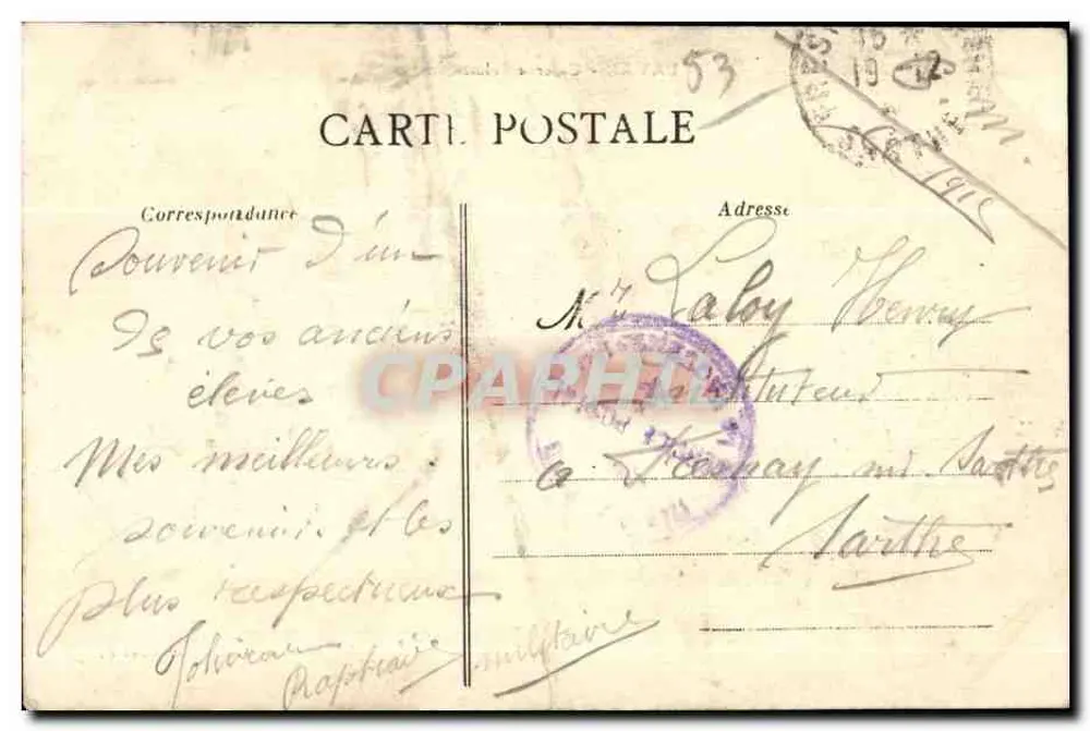 Laval - A Caserna Schneider — Coleção A. e P. - Verso