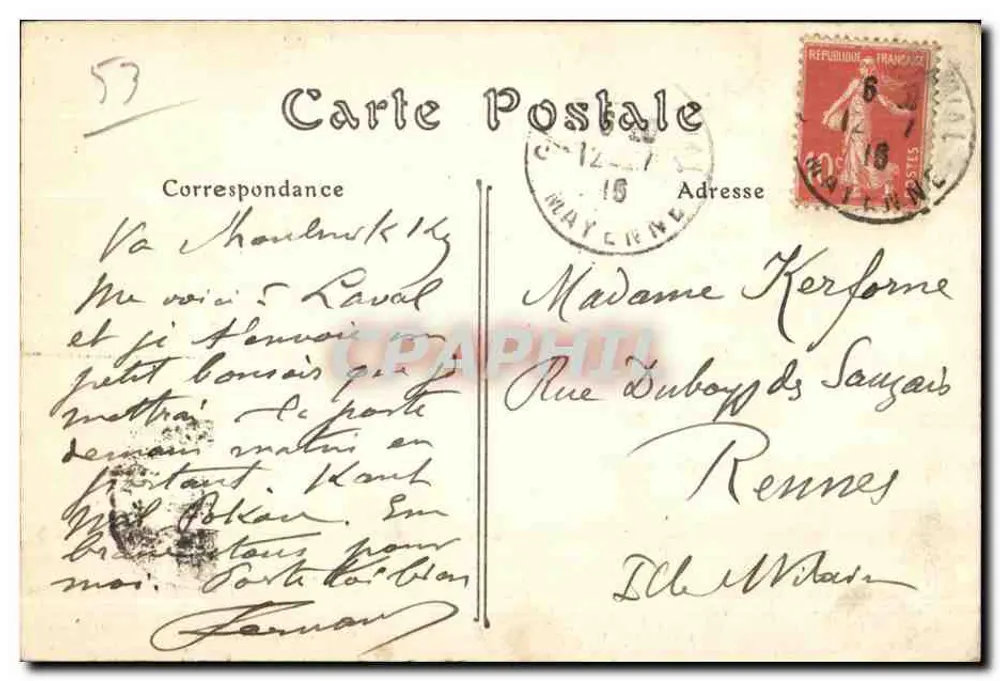 LaVAL — La Rue Charles-Landelle und die Porte Beucheresse — J. Sorret, Edit. Ronnet - Rückseite