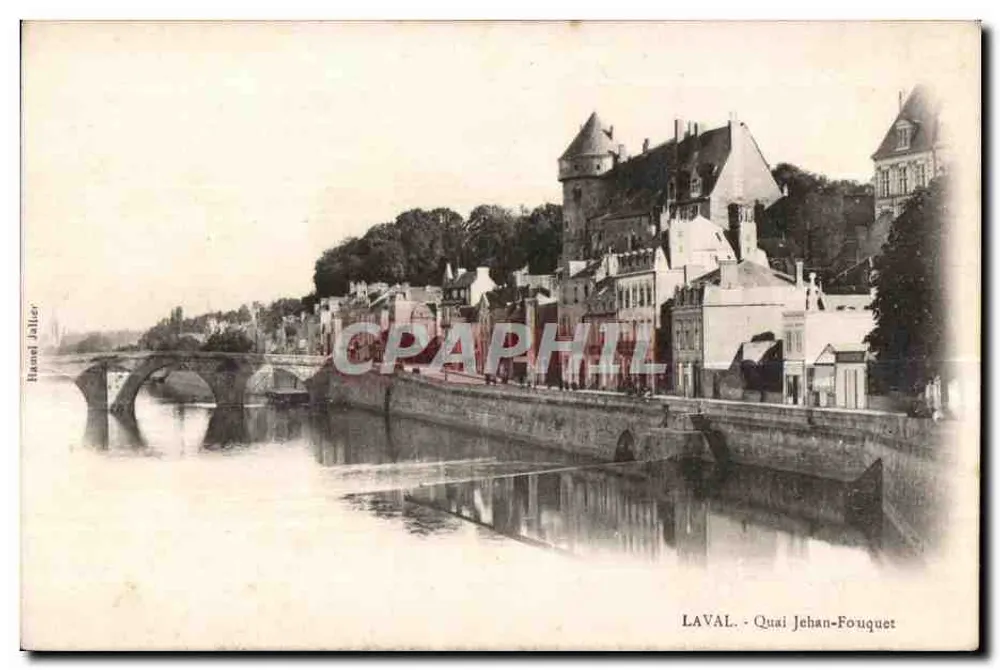 Laval - Quai Jehan-Fouquet — Aussicht auf die Brücke und Gebäude — Verlag Brand Dallier - Vorderseite