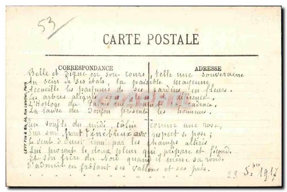Laval — O Castelo e o Palácio de Justiça — LL. - Verso