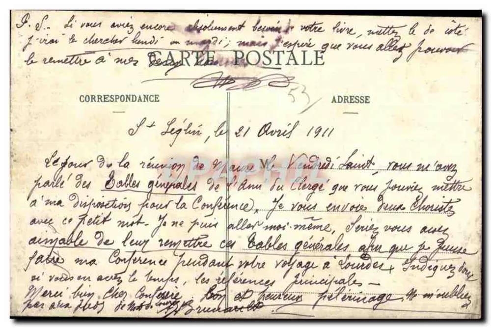 Laval - O Donjon do Castelo — Coleção A. e P. - Verso