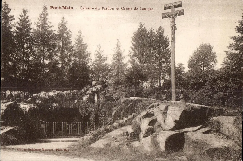 Pont-Main — Calvaire du Pardon und Grotte de Lourdes — Edition Guidecèq-Massari, Pont-Main - Vorderseite