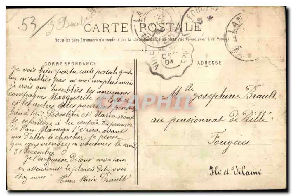 Pontmain (Mayenne) — Ansicht der Basilika vom Tramway-Verlauf — HAMEL-JACQUER & Cie, Laval - Rückseite
