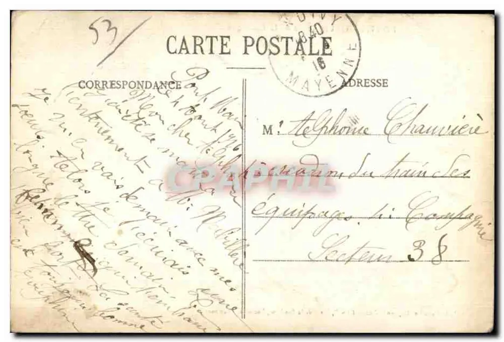 Pontmain - As Torres da Basílica — editora: Srta. Marie Ponnier, Loja 'Jeanne d'Arc' - Verso
