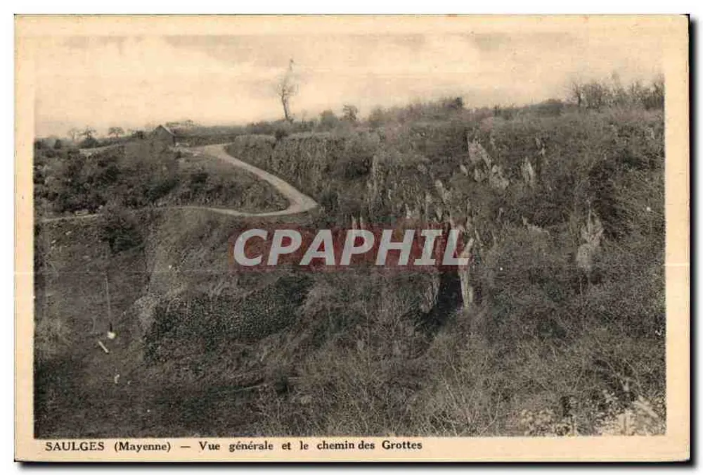 Saulges (Mayenne) — Allgemeiner Blick und der Höhlenweg — Edition G. Jothin - Vorderseite