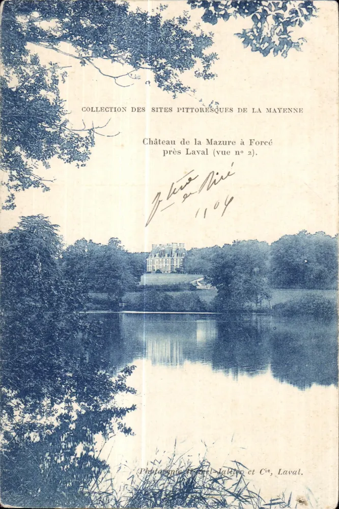 Kasteel de La Mazure in Forecé bij Laval — uitzicht n°2 — Fotograaf Hébert-Jalabert et Cie, Laval - Voorkant