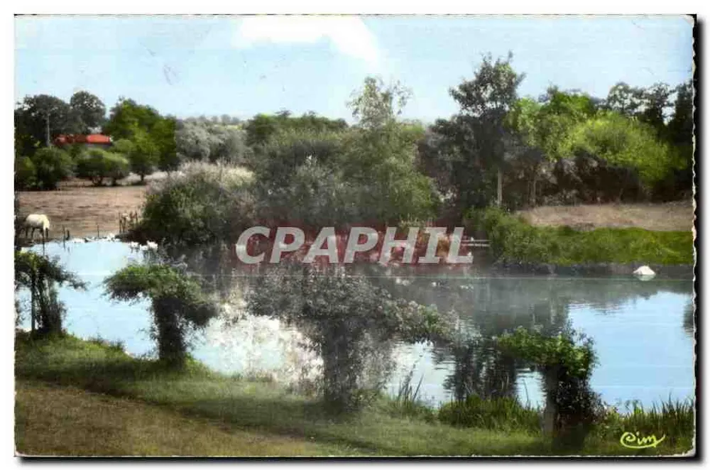 Landschaft mit Teich — Ferienstation in Châtaillère (Mayenne) — Combier Imp. Macon - Vorderseite
