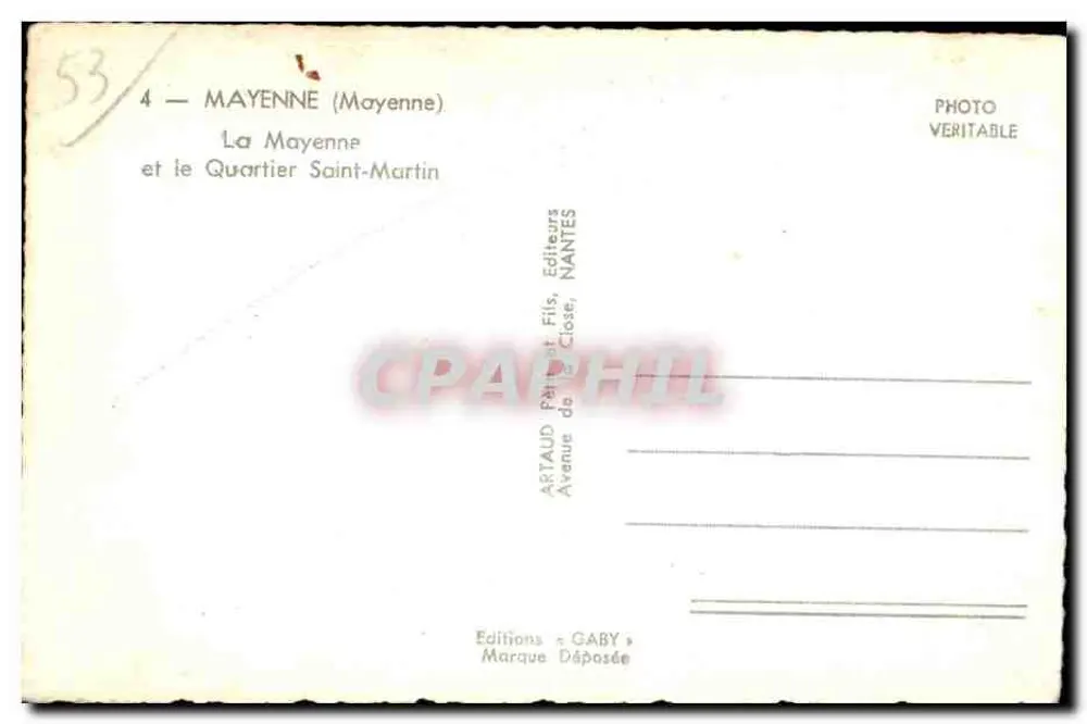Mayenne — A Mayenne e o Bairro de Saint-Martin — Edições Gaby - Verso