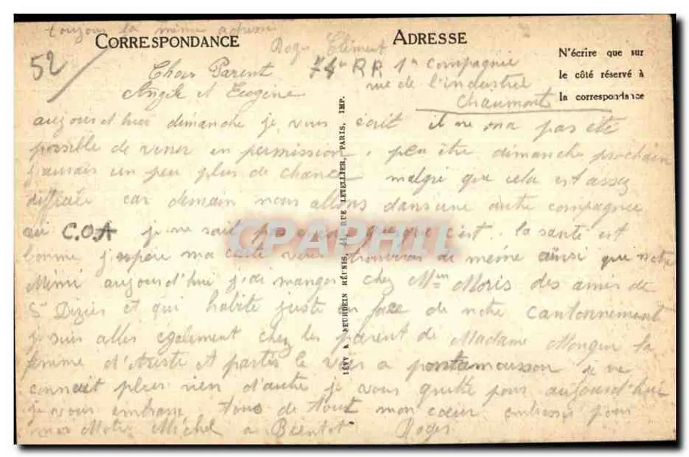 Chaumont — A Gruta — LL. — n° 101 - Verso